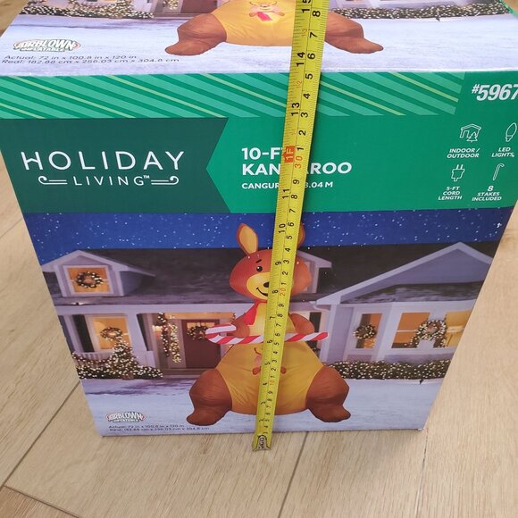 10 Ft GEMMY GIANT Christmas KANGAROO Inflatable Airblown Outdoor Holiday Yard - Picture 10 of 11